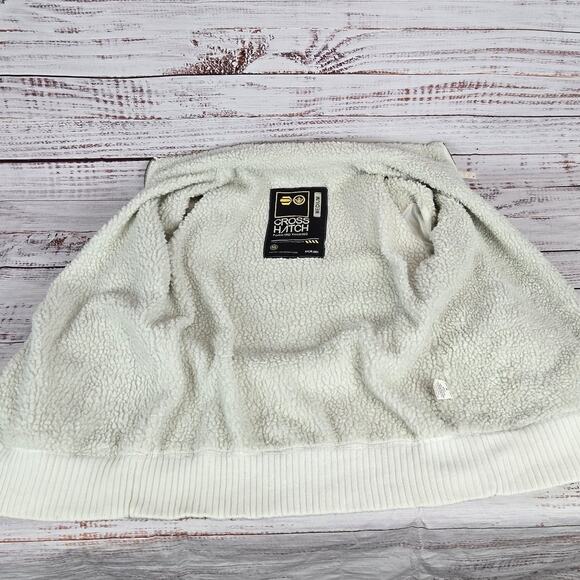 Cross Hatch Series 55 Chunky Knit Sweater Jacket Sz M Sherpa Line Thermal Ivory - Picture 8 of 16